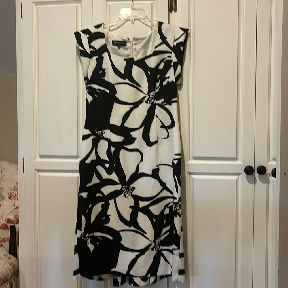 Jones of New York black and ivory midi dress 8